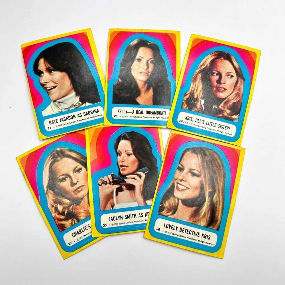 Vintage 1977 Charlies Angels Trading Cards Set of 6 Kate Jackson Jaclyn Smith